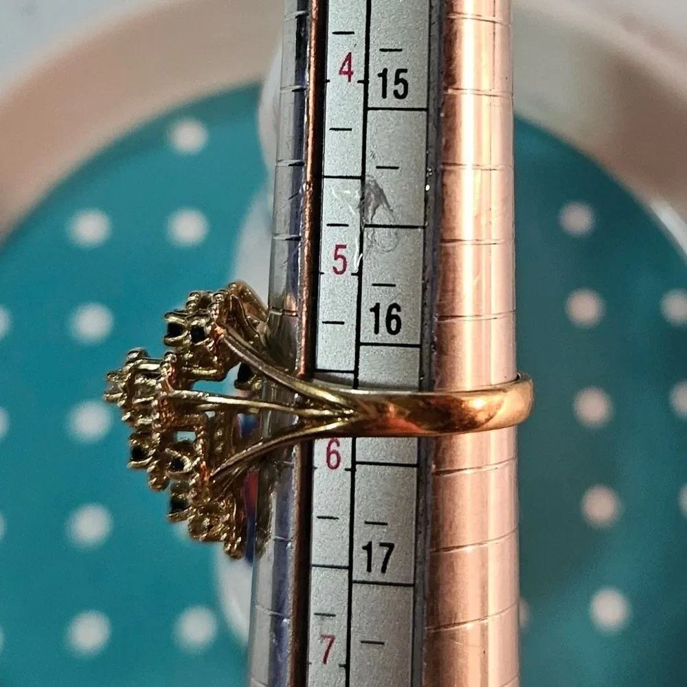14k Gold Sapphire & Diamond Cocktail Ring